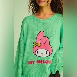 Forever 21 x Hello Kitty &  Friends “My Melody” Knit Green Sweater size Small